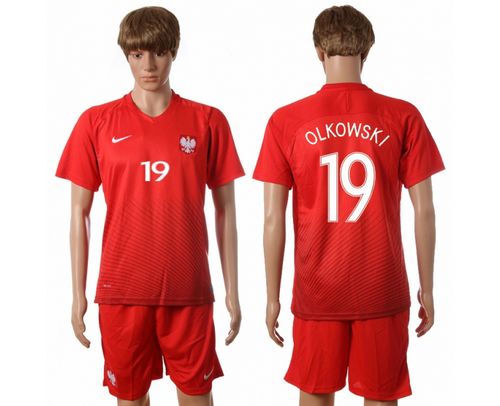Poland #19 Olkowski Away Soccer Country Jersey Poland #19 Olkowski Away Soccer Country Jersey
