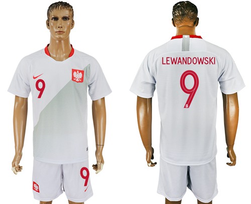 Poland #9 Lewandowski Home Soccer Country Jersey Poland #9 Lewandowski Home Soccer Country Jersey