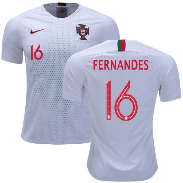 Portugal #16 Fernandes Away Soccer Country Jersey Portugal #16 Fernandes Away Soccer Country Jersey