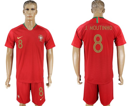 Portugal #8 J.Moutinho Home Soccer Country Jersey Portugal #8 J.Moutinho Home Soccer Country Jersey