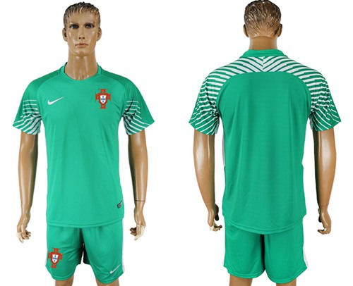 Portugal Blank Green Goalkeeper Soccer Country Jersey