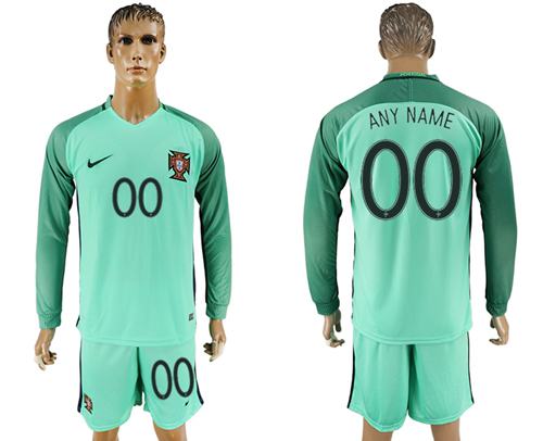 Portugal Personalized Away Long Sleeves Soccer Country Jersey