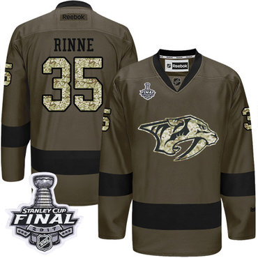 Predators #35 Pekka Rinne Green Salute to Service 2017 Stanley Cup Final Patch Stitched NHL Jersey Predators #35 Pekka Rinne Green Salute to Service 2017 Stanley Cup Final Patch Stitched NHL Jersey