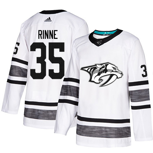 Predators #35 Pekka Rinne White Authentic 2019 All-Star Stitched Youth Hockey Jersey