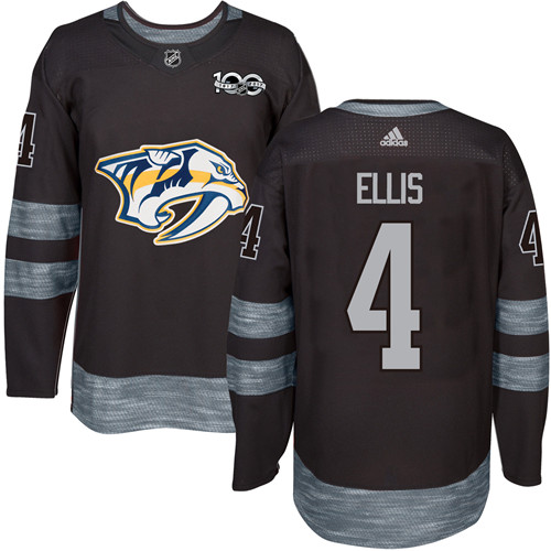 Predators #4 Ryan Ellis Black 1917-2017 100th Anniversary Stitched NHL Jersey Predators #4 Ryan Ellis Black 1917-2017 100th Anniversary Stitched NHL Jersey
