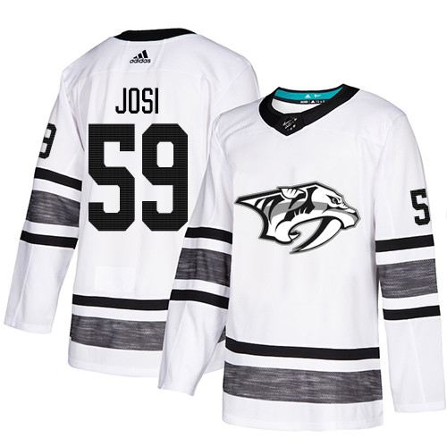 Predators #59 Roman Josi White Authentic 2019 All-Star Stitched Youth Hockey Jersey