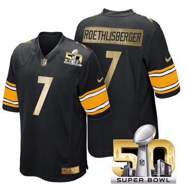 Pro Order Pittsburgh Steelers Jersey 7 Ben Roethlisberger Black Super Bowl 50 Limited Jerseys