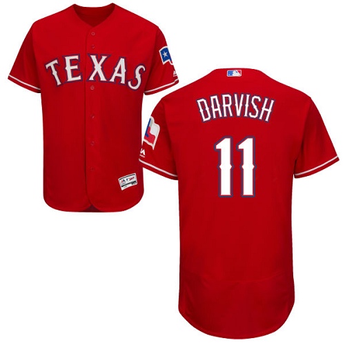 Rangers #11 Yu Darvish Red Flexbase Authentic Collection Stitched MLB Jersey Rangers #11 Yu Darvish Red Flexbase Authentic Collection Stitched MLB Jersey