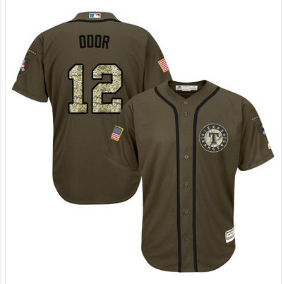 Rangers #12 Rougned Odor Green Salute to Service Stitched MLB Jersey