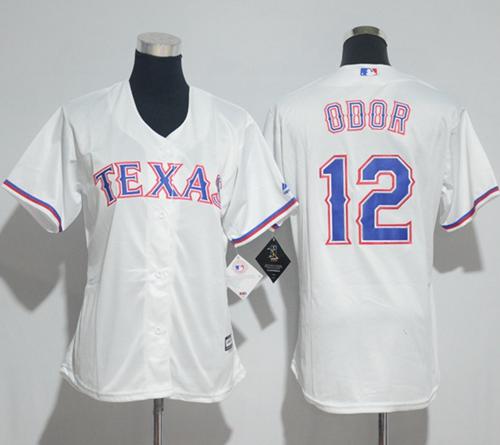 Rangers #12 Rougned Odor White Home Women's Stitched MLB Jersey Rangers #12 Rougned Odor White Home Women's Stitched MLB Jersey