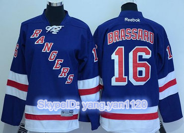 Rangers #16 Derick Brassard Blue Home Stitched Youth NHL Jersey