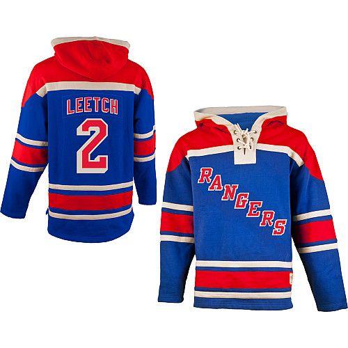 Youth Rangers #2 Brian Leetch Blue Sawyer Hooded Sweatshirt Stitched NHL Jersey