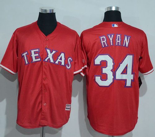Rangers #34 Nolan Ryan Red New Cool Base Stitched MLB Jersey Rangers #34 Nolan Ryan Red New Cool Base Stitched MLB Jersey
