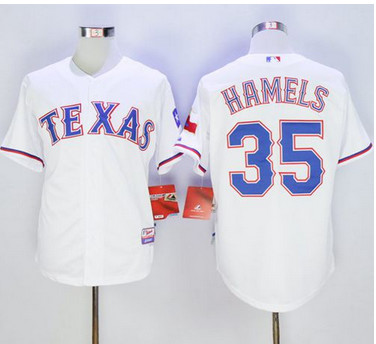 Rangers #35 Cole Hamels White Cool Base Stitched MLB Jersey