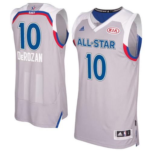 Raptors #10 DeMar DeRozan Gray 2017 All Star Stitched NBA Jersey