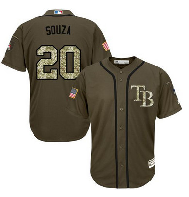 Rays #20 Steven Souza Green Salute to Service Stitched MLB Jersey