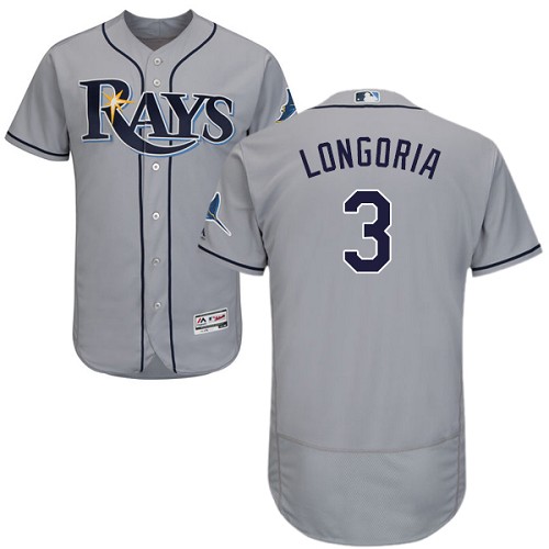 Rays #3 Evan Longoria Grey Flexbase Authentic Collection Stitched MLB Jersey Rays #3 Evan Longoria Grey Flexbase Authentic Collection Stitched MLB Jersey
