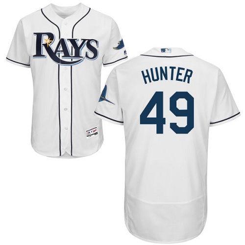 Rays #49 Tommy Hunter White Flexbase Authentic Collection Stitched MLB Jersey Rays #49 Tommy Hunter White Flexbase Authentic Collection Stitched MLB Jersey