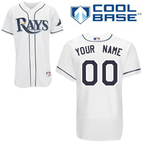 Rays White Customized Men Cool Base Jersey