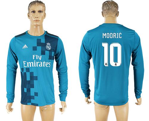 Real Madrid #10 Modric Sec Away Long Sleeves Soccer Club Jersey Real Madrid #10 Modric Sec Away Long Sleeves Soccer Club Jersey