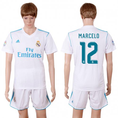 Real Madrid #12 Marcelo White Home Soccer Club Jersey Real Madrid #12 Marcelo White Home Soccer Club Jersey