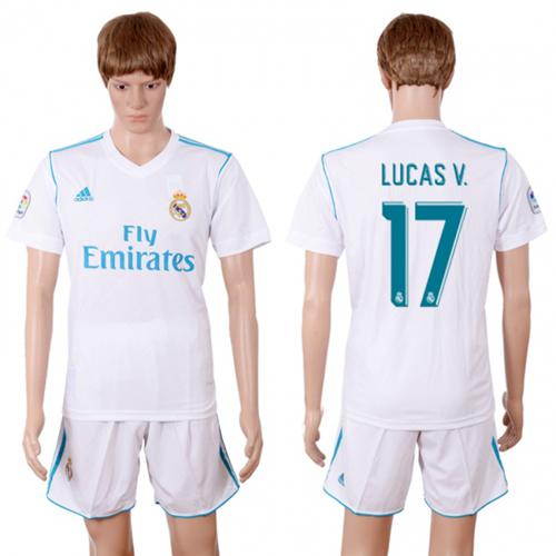 Real Madrid #17 Lucas V. White Home Soccer Club Jersey Real Madrid #17 Lucas V. White Home Soccer Club Jersey