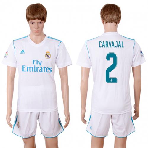 Real Madrid #2 Carvajal White Home Soccer Club Jersey Real Madrid #2 Carvajal White Home Soccer Club Jersey
