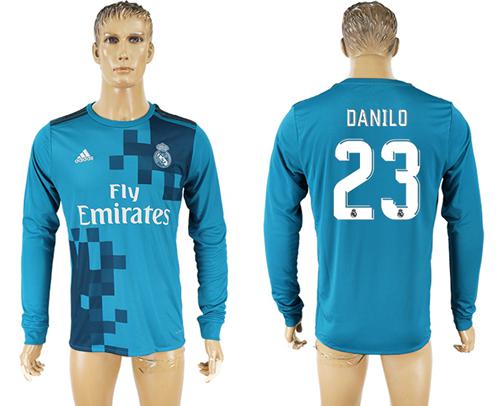 Real Madrid #23 Danilo Sec Away Long Sleeves Soccer Club Jersey Real Madrid #23 Danilo Sec Away Long Sleeves Soccer Club Jersey