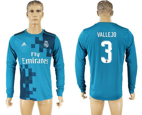 Real Madrid #3 Vallejo Sec Away Long Sleeves Soccer Club Jersey Real Madrid #3 Vallejo Sec Away Long Sleeves Soccer Club Jersey