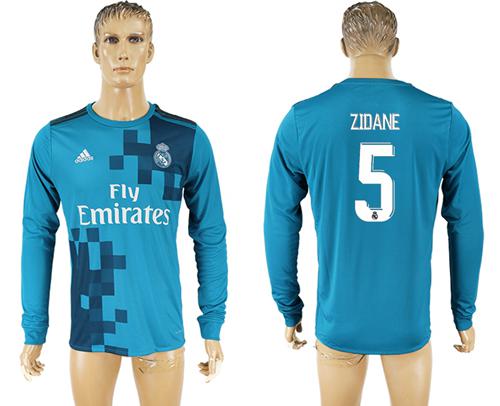 Real Madrid #5 Zidane Sec Away Long Sleeves Soccer Club Jersey Real Madrid #5 Zidane Sec Away Long Sleeves Soccer Club Jersey