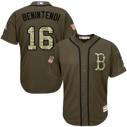 Red Sox #16 Andrew Benintendi Green Salute to Service Stitched Youth MLB Jersey Red Sox #16 Andrew Benintendi Green Salute to Service Stitched Youth MLB Jersey