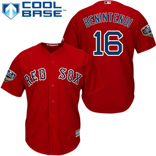 Red Sox #16 Andrew Benintendi Red Cool Base 2018 World Series Stitched Youth MLB Jersey Red Sox #16 Andrew Benintendi Red Cool Base 2018 World Series Stitched Youth MLB Jersey