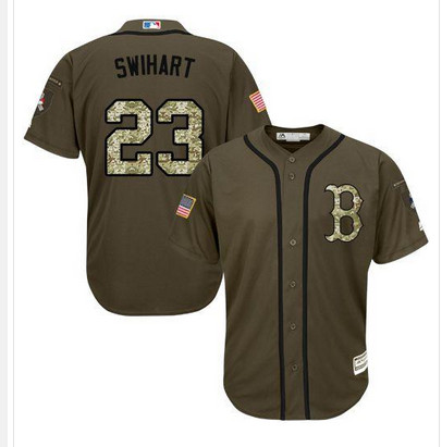 Red Sox #23 Blake Swihart Green Salute to Service Stitched MLB Jersey