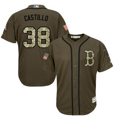 Red Sox #38 Rusney Castillo Green Salute to Service Stitched MLB Jersey