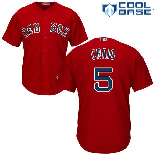 Red Sox #5 Allen Craig Red Cool Base Stitched Youth MLB Jersey