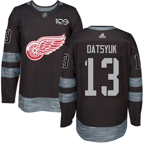 Red Wings #13 Pavel Datsyuk Black 1917-2017 100th Anniversary Stitched NHL Jersey Red Wings #13 Pavel Datsyuk Black 1917-2017 100th Anniversary Stitched NHL Jersey