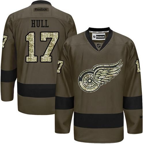Red Wings #17 Brett Hull Green Salute to Service Stitched NHL Jersey Red Wings #17 Brett Hull Green Salute to Service Stitched NHL Jersey