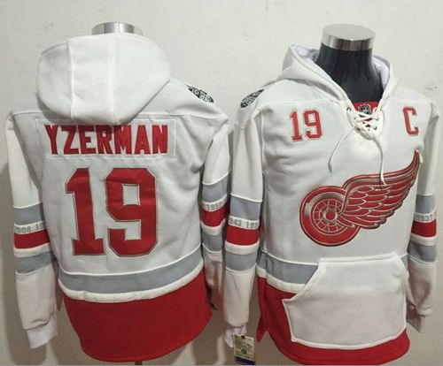 Red Wings #19 Steve Yzerman White Name & Number Pullover NHL Hoodie Red Wings #19 Steve Yzerman White Name & Number Pullover NHL Hoodie