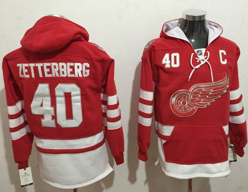 Red Wings #40 Henrik Zetterberg Red Name & Number Pullover NHL Hoodie Red Wings #40 Henrik Zetterberg Red Name & Number Pullover NHL Hoodie