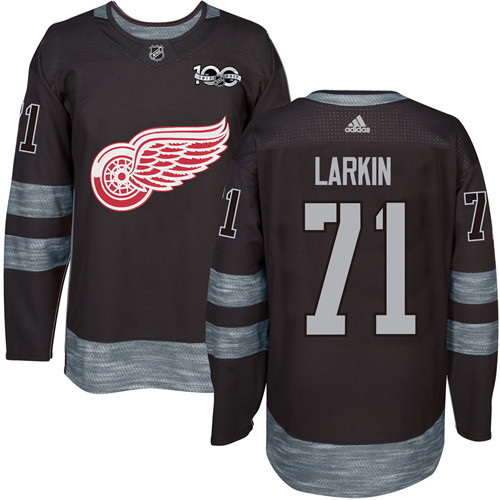 Red Wings #71 Dylan Larkin Black 1917-2017 100th Anniversary Stitched NHL Jersey Red Wings #71 Dylan Larkin Black 1917-2017 100th Anniversary Stitched NHL Jersey