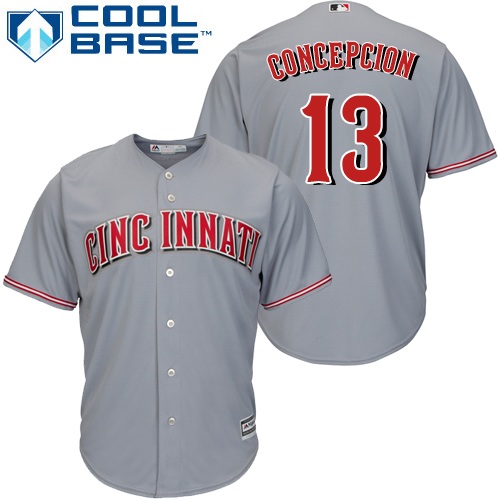 Reds #13 Dave Concepcion Grey Cool Base Stitched Youth MLB Jersey Reds #13 Dave Concepcion Grey Cool Base Stitched Youth MLB Jersey