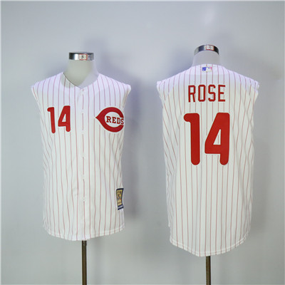 Reds #14 Pete Rose White Cooperstown Collection Player Stitched MLB Jersey 