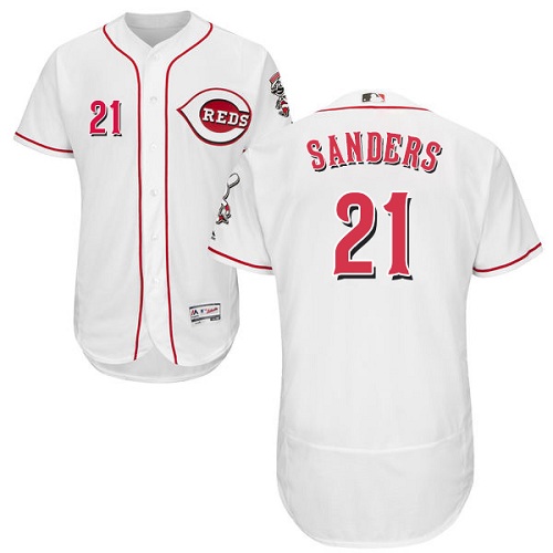 Reds #21 Reggie Sanders White Flexbase Authentic Collection Stitched MLB Jersey Reds #21 Reggie Sanders White Flexbase Authentic Collection Stitched MLB Jersey