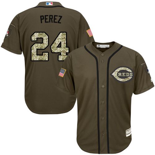 Reds #24 Tony Perez Green Salute to Service Stitched Youth MLB Jersey Reds #24 Tony Perez Green Salute to Service Stitched Youth MLB Jersey