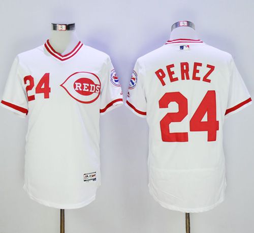 Reds #24 Tony Perez White Flexbase Authentic Collection Cooperstown Stitched MLB Jersey Reds #24 Tony Perez White Flexbase Authentic Collection Cooperstown Stitched MLB Jersey