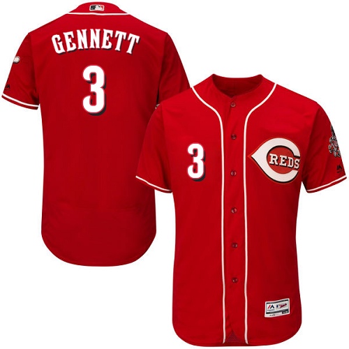 Reds #3 Scooter Gennett Red Flexbase Authentic Collection Stitched MLB Jersey Reds #3 Scooter Gennett Red Flexbase Authentic Collection Stitched MLB Jersey