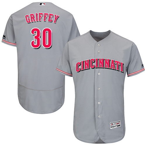 Reds #30 Ken Griffey Grey Flexbase Authentic Collection Stitched MLB Jersey Reds #30 Ken Griffey Grey Flexbase Authentic Collection Stitched MLB Jersey
