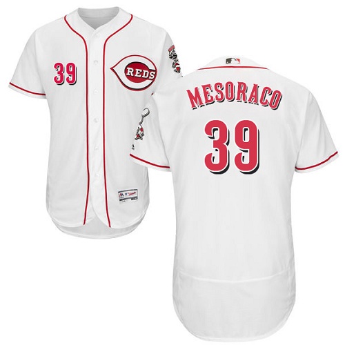 Reds #39 Devin Mesoraco White Flexbase Authentic Collection Stitched MLB Jersey Reds #39 Devin Mesoraco White Flexbase Authentic Collection Stitched MLB Jersey