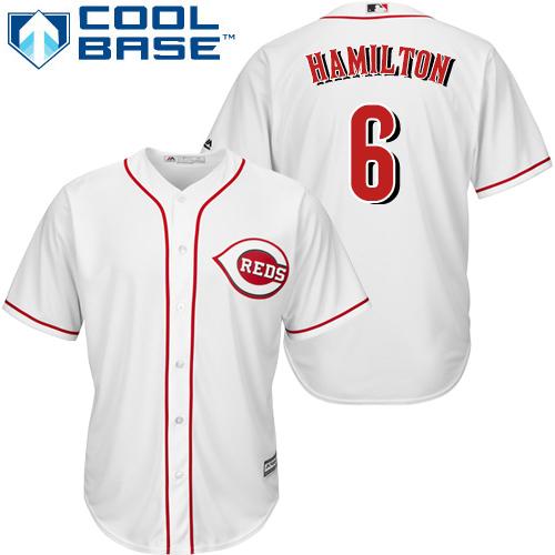Reds #6 Billy Hamilton White Cool Base Stitched Youth MLB Jersey Reds #6 Billy Hamilton White Cool Base Stitched Youth MLB Jersey