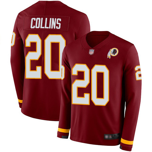 Redskins #20 Landon Collins Burgundy Red Team Color Youth Stitched Football Limited Therma Long Sleeve Jersey Redskins #20 Landon Collins Burgundy Red Team Color Youth Stitched Football Limited Therma Long Sleeve Jersey